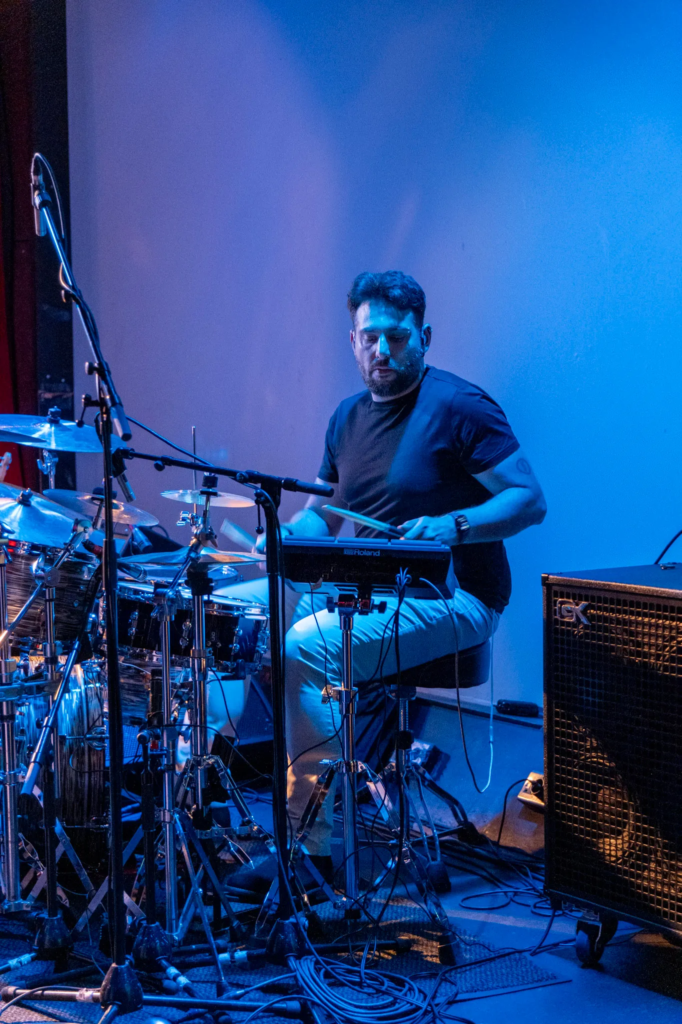 Live drumming performance